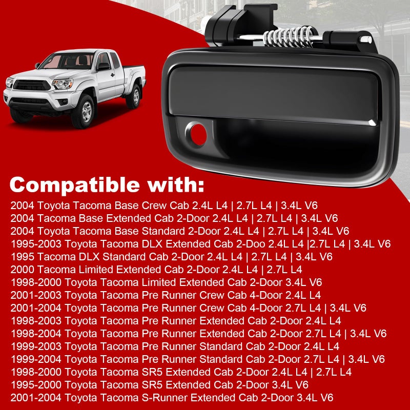 FAERSI Outside Exterior Door Handle Front Left Driver & Right Passenger Side with Key Hole Replacements for 1995 1996 1997 1998 1999 2000 2001 2002 2003 2004 Tacoma Replace# 6922035020, 6921035020 - Image 5